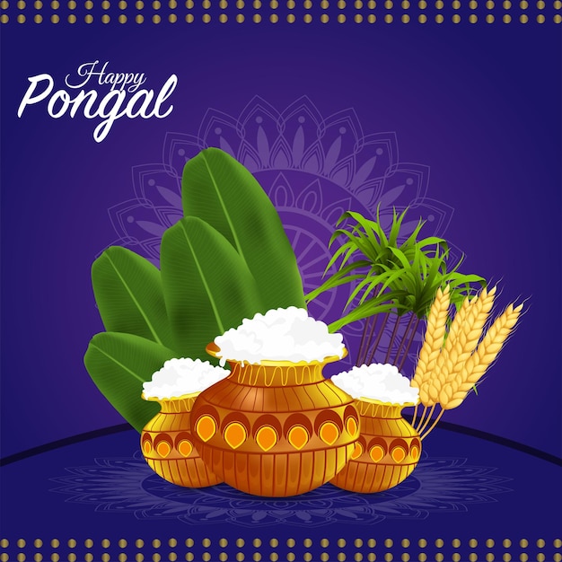 Creatief ontwerpconcept van gelukkige pongal-vieringskaart