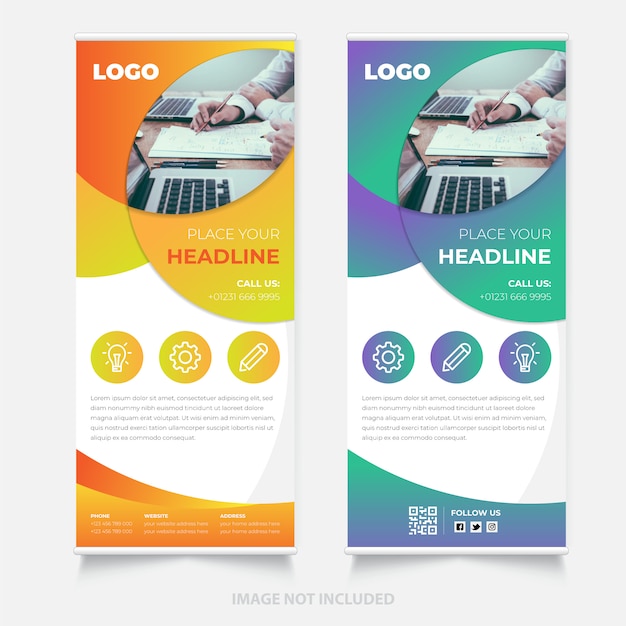 Creatief oprol Bannerontwerp