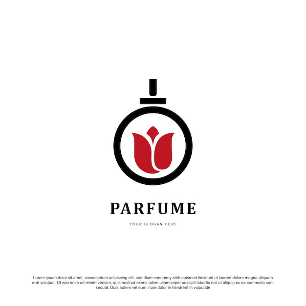 Vector creatief parfum met roze bloem logo ontwerp vector voor uw merk of bedrijf