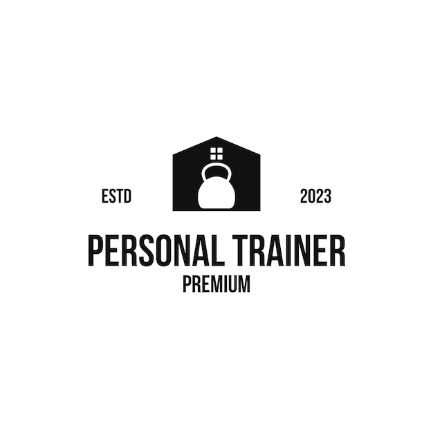 Creatief personal trainer logo ontwerp concept vector illustratie idee
