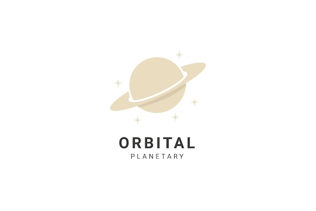 Creatief planeetbaan bol logo-ontwerp