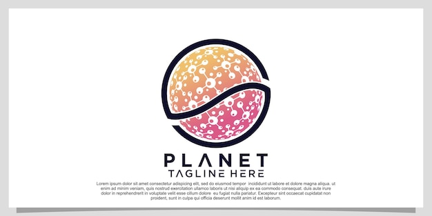 Creatief planeetlogo-ontwerp met uniek concept Premium Vector Deel 1