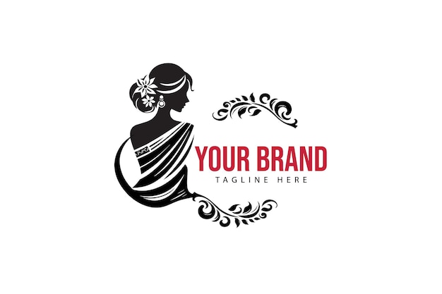 Vector creatief saree logo ontwerp