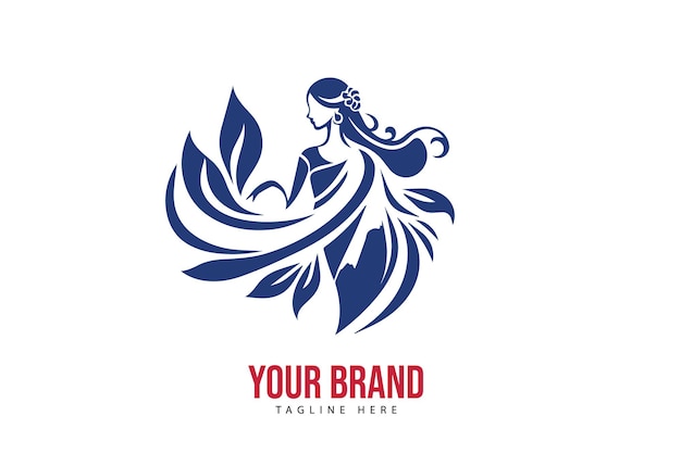 Vector creatief saree logo ontwerp