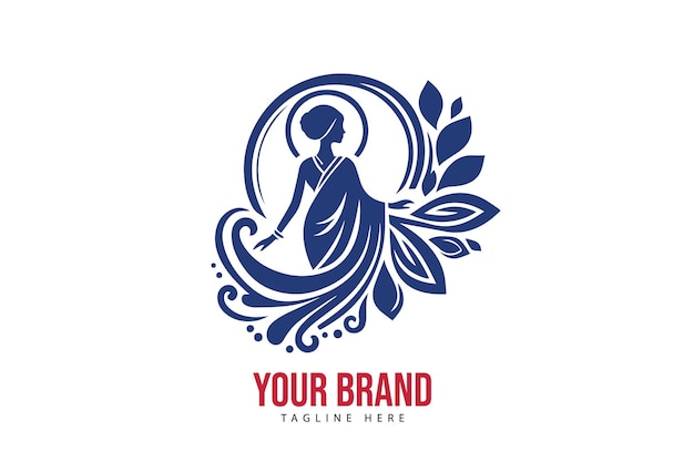 Vector creatief saree logo ontwerp