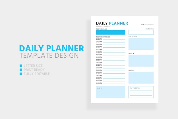 Creatief schoon dagelijks plannersjabloonontwerp