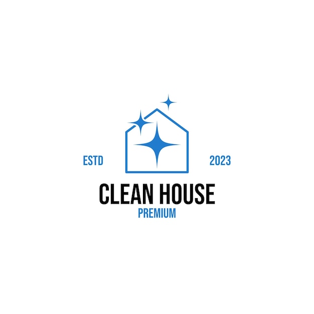 Creatief schoon huis logo ontwerp vector concept illustratie idee