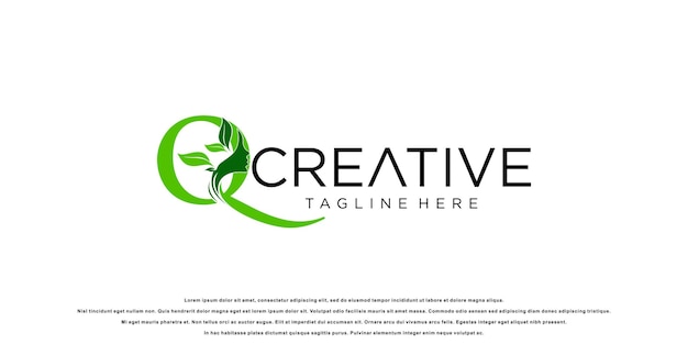 Vector creatief schoonheid natuur logo ontwerp met letter concept premium vector
