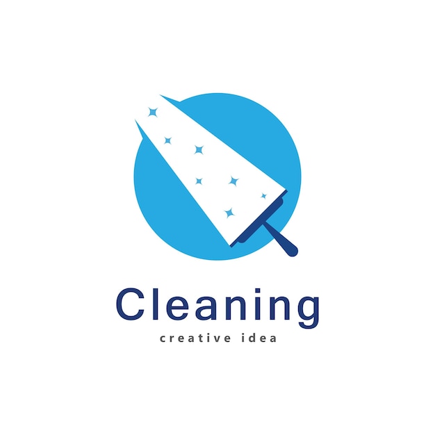 Creatief schoonmaakconcept Logo ontwerpsjabloon