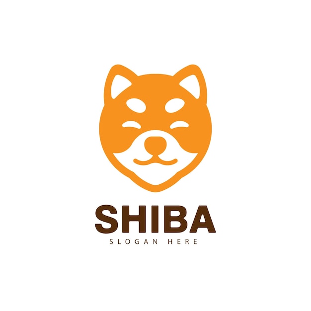 Creatief shiba inu karakter logo-ontwerp