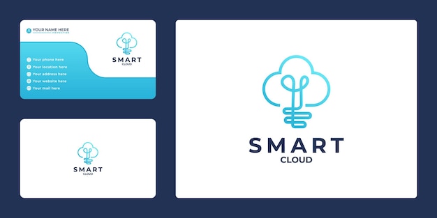 Creatief smart cloud-logo sjabloonontwerp