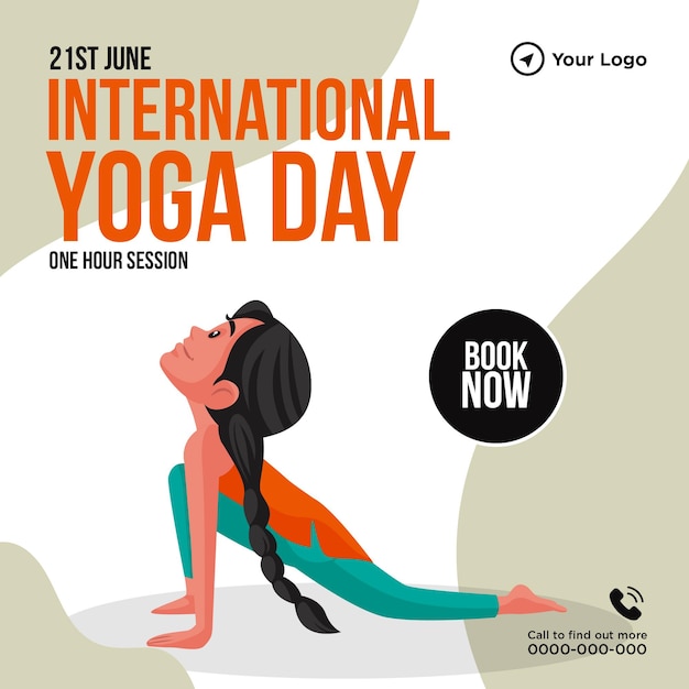 Creatief spandoekontwerp voor internationale yogadag