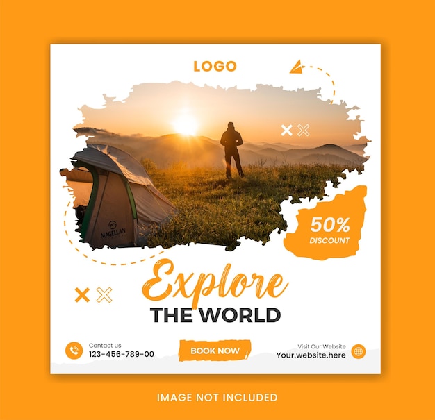 Vector creatief travel social media postontwerp