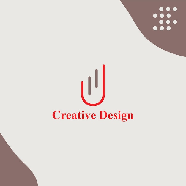 Creatief U Letter Logo-ontwerp voor uw bedrijf.