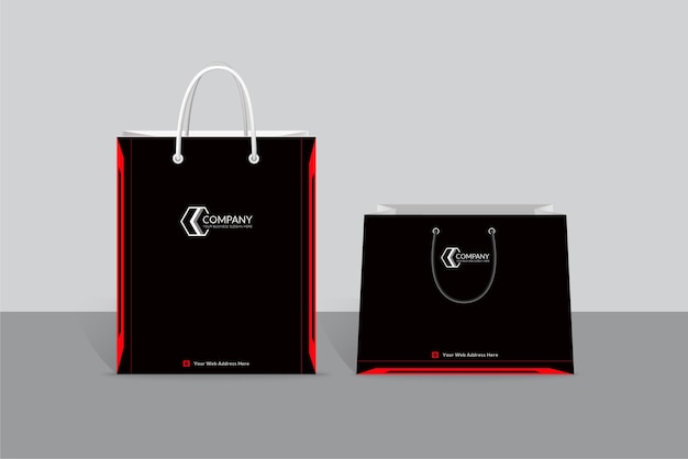Creatief, uniek, eenvoudig ontwerp voor een boodschappentas in rode kleur