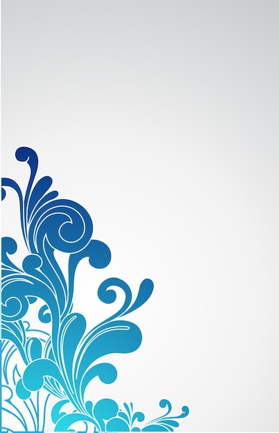 Creatief Vector Blue Gradient Floral Background Design