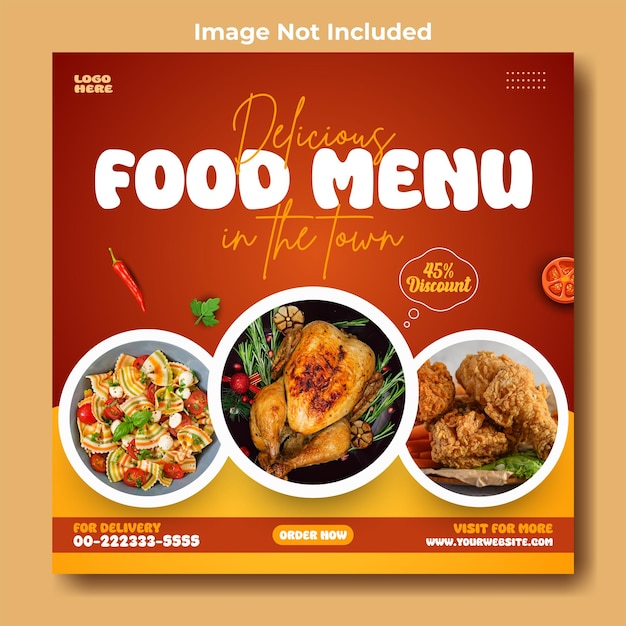 Creatief voedseladvertenties promotie social media post sjabloon ontwerp