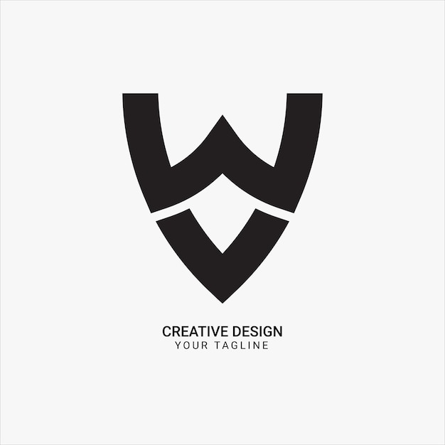 Vector creatief wv of vw initiële monogram vlak modern merk uniek logo ontwerp