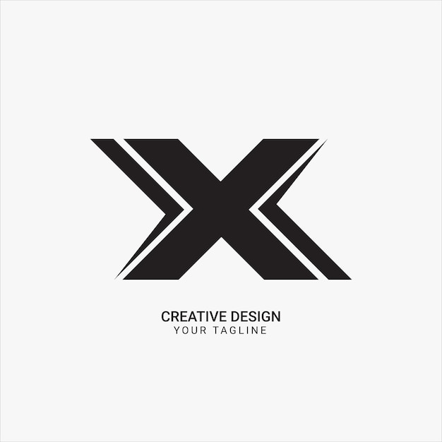 Creatief X initiaal plat elegant oog pakkende illusie stijlvol dynamisch modern merk uniek logo-ontwerp
