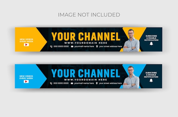 Creatief YouTube-kanaal Art Banner Design en vectorillustratie