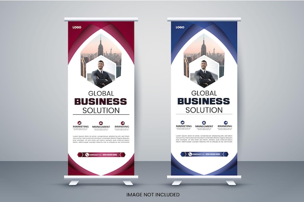 Creatief zakelijk rollup bannerontwerp