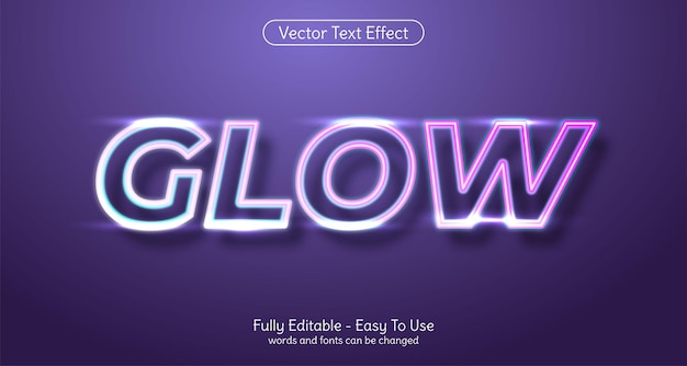 Creatieve 3D-tekst Glow, bewerkbare stijleffectsjabloon