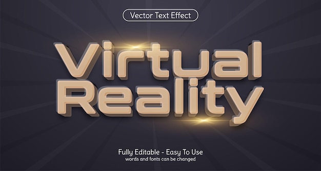 Creatieve 3D-tekst Virtual reality bewerkbare stijleffectsjabloon