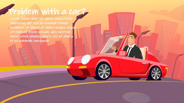 Creatieve auto reparatie service cartoon advertentie