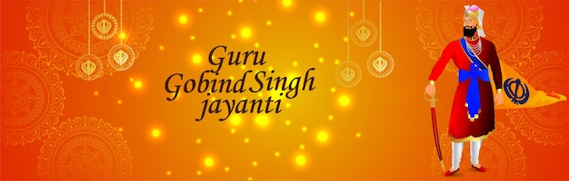 Creatieve banner voor gelukkige guru gobind singh jayanti