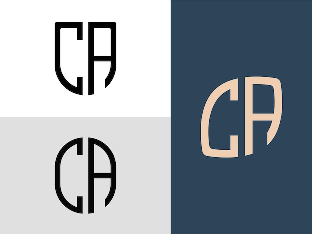 Creatieve beginletters CA Logo Designs-bundel