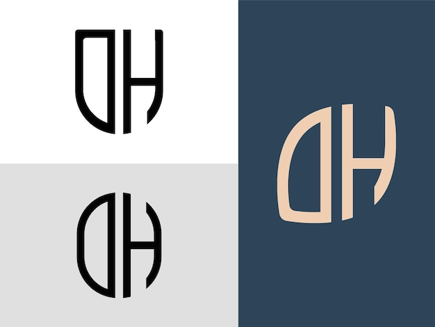 Creatieve beginletters DH Logo Designs-bundel