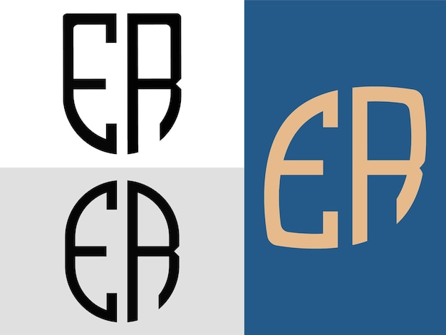 Creatieve beginletters ER Logo Designs-bundel