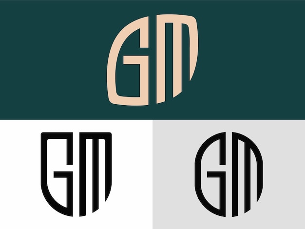 Creatieve beginletters GM Logo Designs-bundel