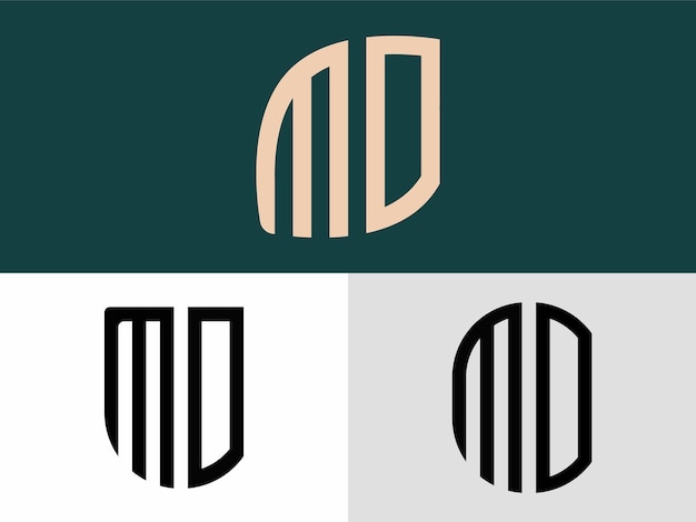 Creatieve beginletters MO Logo Designs-bundel