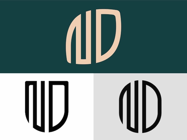 Creatieve beginletters ND Logo Designs-bundel