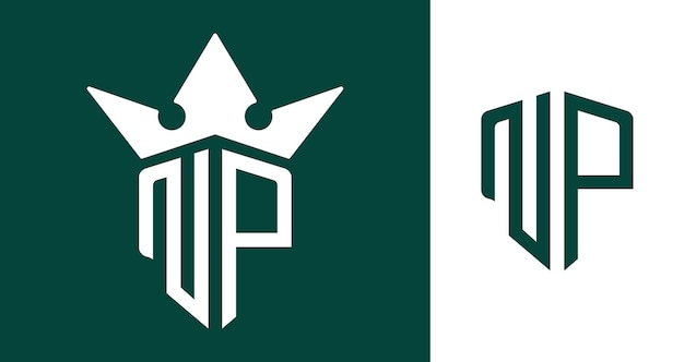 Creatieve beginletters NP-logo-ontwerpen