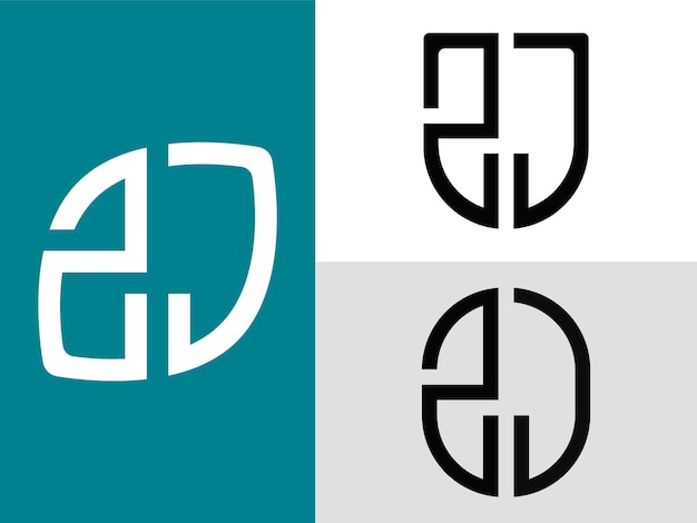 Creatieve beginletters ZJ Logo Designs-bundel