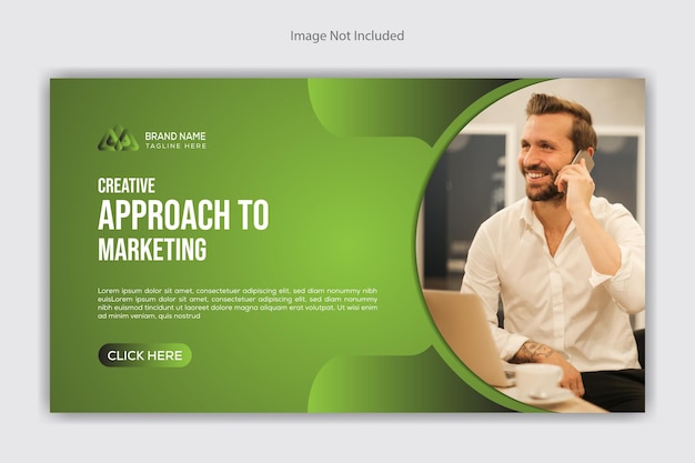 Creatieve benadering van marketing van bedrijfswebcoverbanner en YouTube-miniatuurpatroon