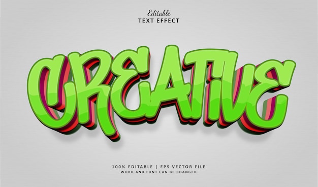 Creatieve bewerkbare tekst-effect stijl Graffiti 3D kunst
