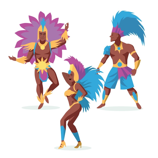 Creatieve braziliaanse carnaval danser collectie