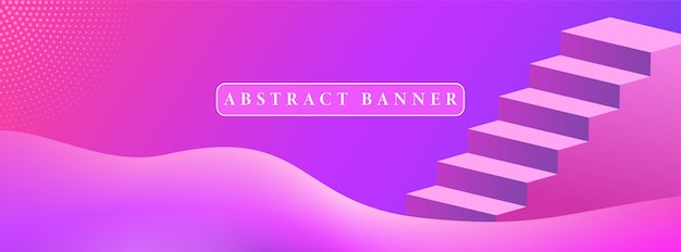 Creatieve brede abstracte banner gemaakt met eenvoudige geometrische vormen