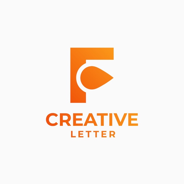 Creatieve brief logo alfabet ontwerp letter f ontwerp geometrisch alfabet logo letter verloop logo