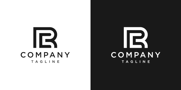 Creatieve brief RC Monogram Logo ontwerp pictogrammalplaatje witte en zwarte achtergrond