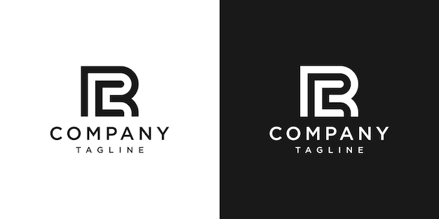 Creatieve brief rc monogram logo ontwerp pictogrammalplaatje witte en zwarte achtergrond