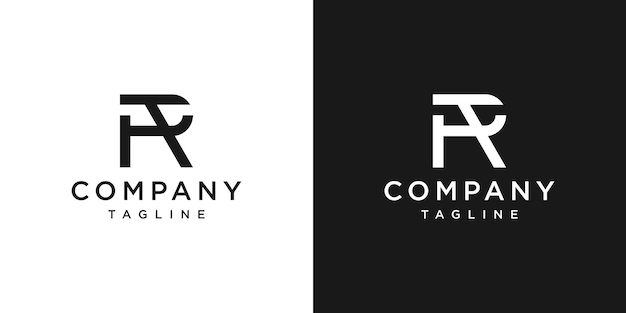 Creatieve brief RT Monogram Logo ontwerp pictogrammalplaatje witte en zwarte achtergrond