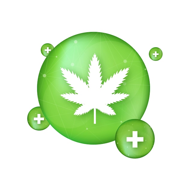 Creatieve cannabis blad vector logo pictogram. sjabloon voor cbd cannabidiol. vector illustratie.