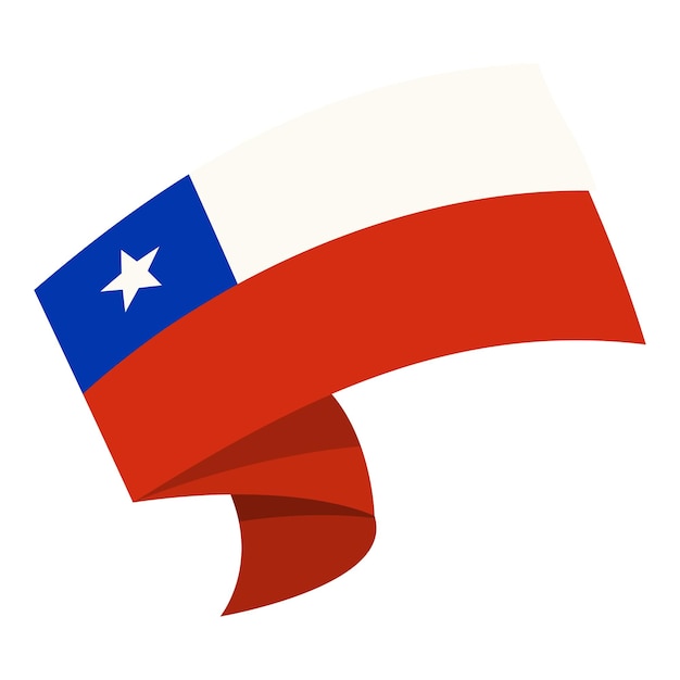 Creatieve chili vlag pictogram cartoon vector reizen cultuur kaart eiland