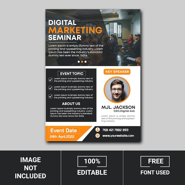 Vector creatieve digitale marketing seminar flyer sjabloon