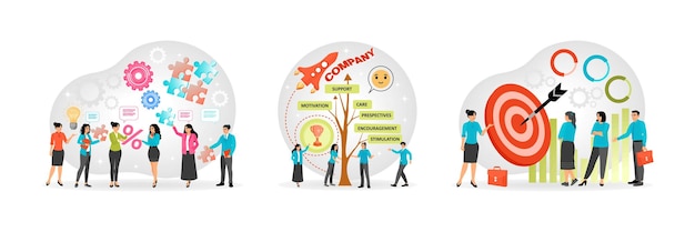 Creatieve discussies en innovatieve ideeën Teamwerk en groei Symbolisme Concept voor het bereiken van doelen