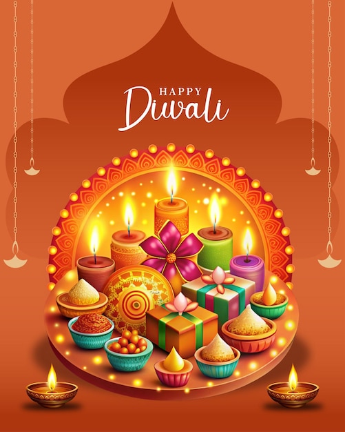 Creatieve Diwali groeten wensen en scial media post design